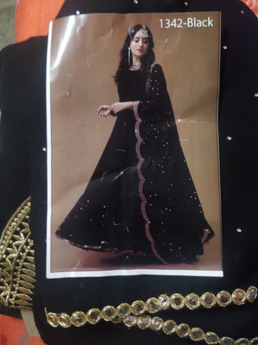 All functional Wear Navy Blue Designer Gown photo review